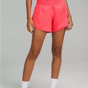 Lululemon track that high rise 5” size 6 color coral- “pale raspberry”